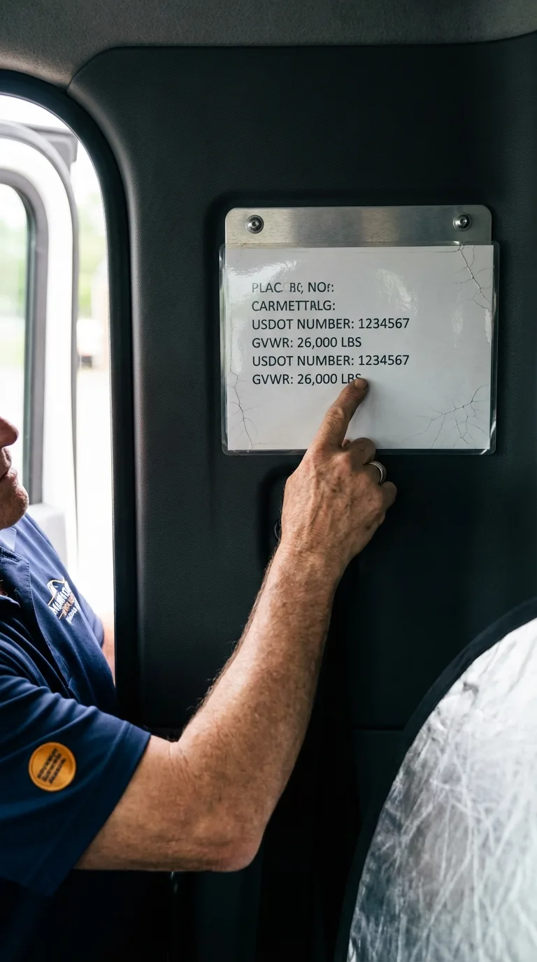 USDOT licensing placard verification in Hollis Center